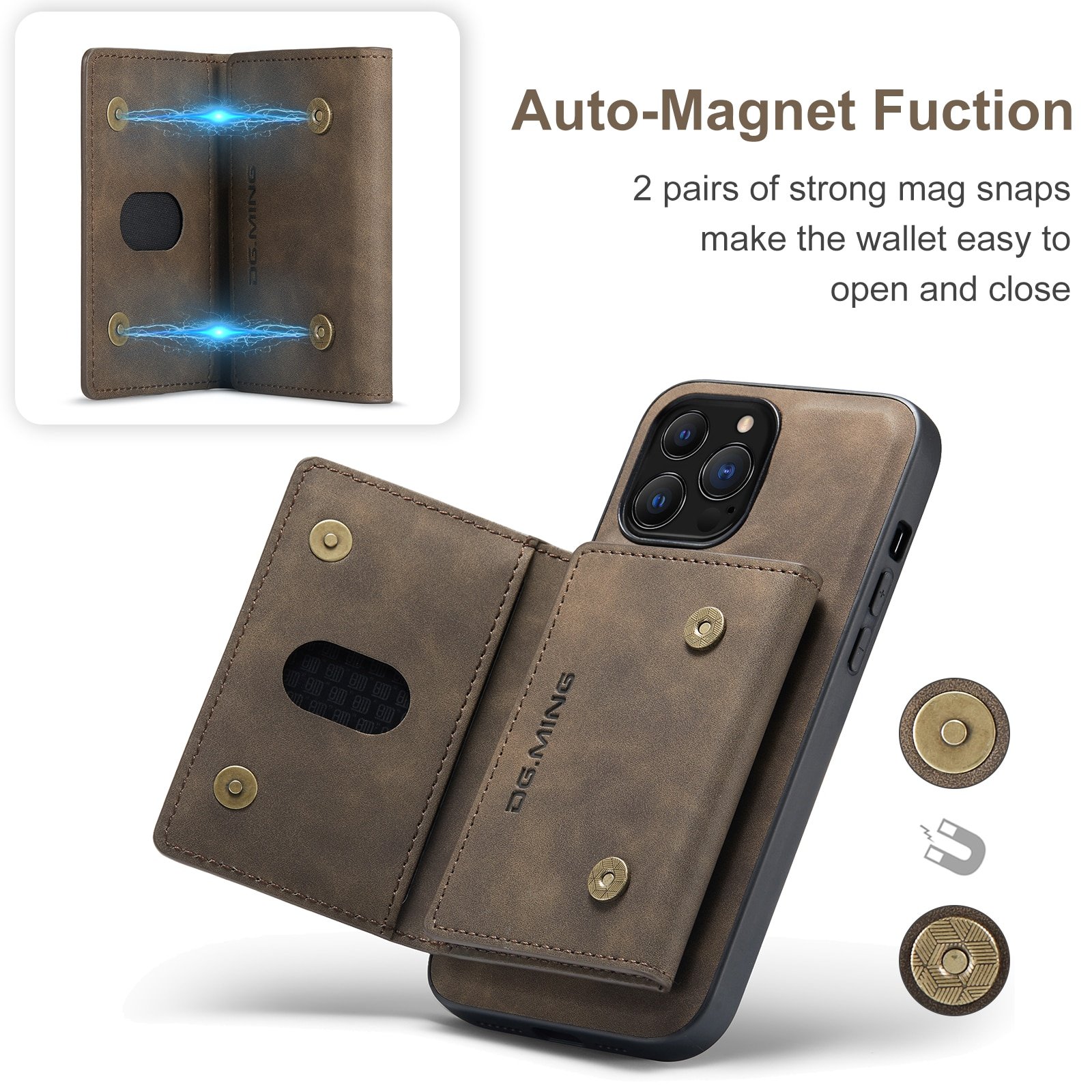 Top 2 In 1 Detachable Wallet Case For iPhone 14 13 12 11 Pro Max X XS XR 7 8 Plus Magnetic Leather Case With Card Holder