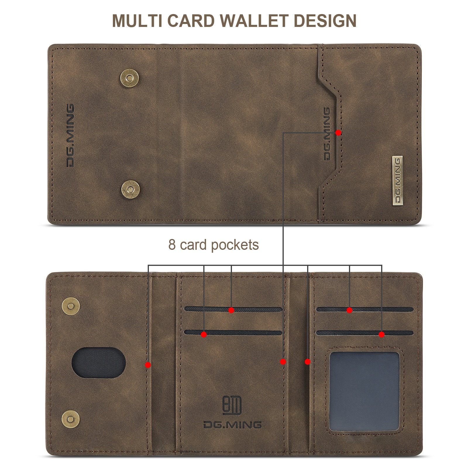 Top 2 In 1 Detachable Wallet Case For iPhone 14 13 12 11 Pro Max X XS XR 7 8 Plus Magnetic Leather Case With Card Holder