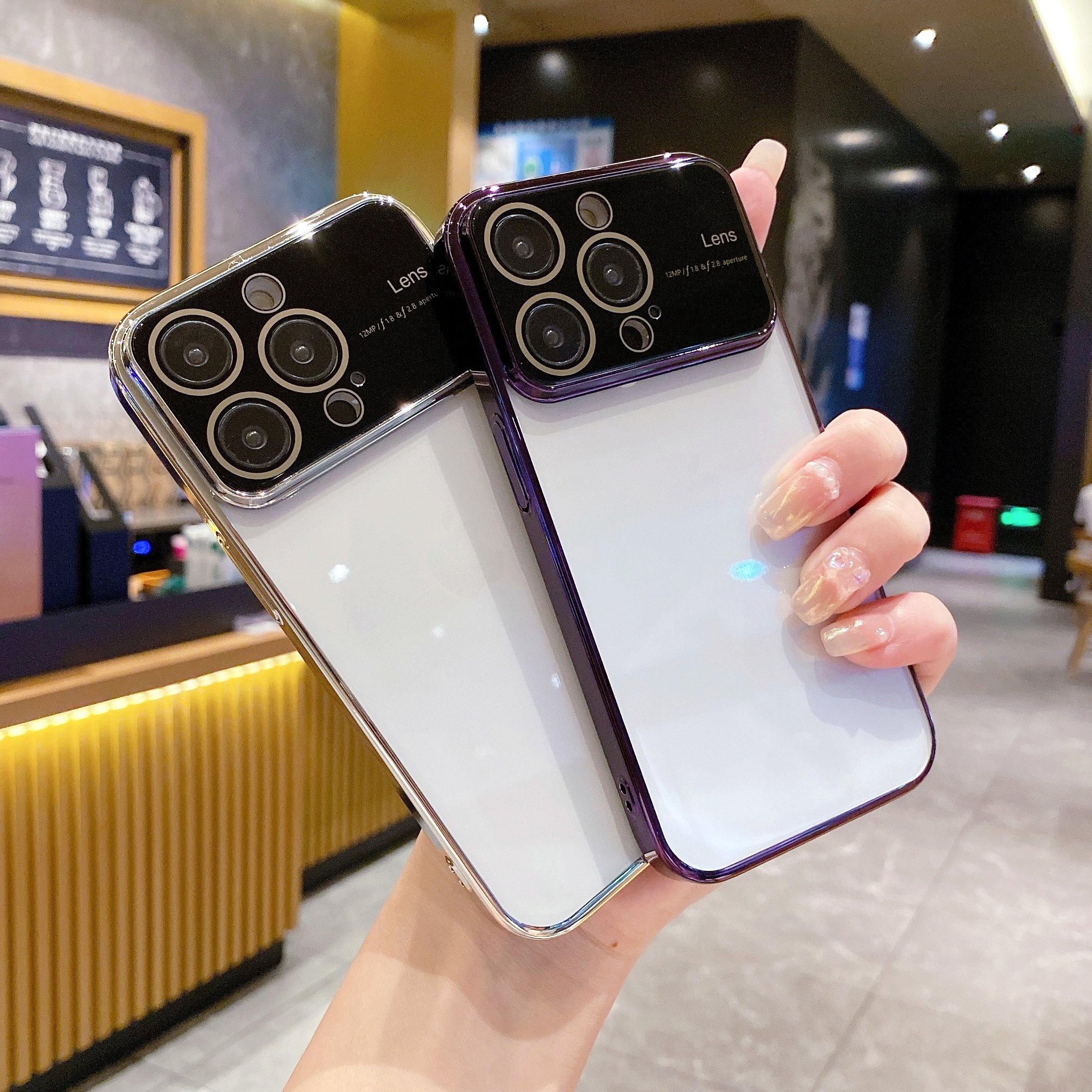Transparent PC Ultra Shockproof Glass Camera Lens Electroplating Protection Phone Case for iPhone 14 13 12 Pro Max