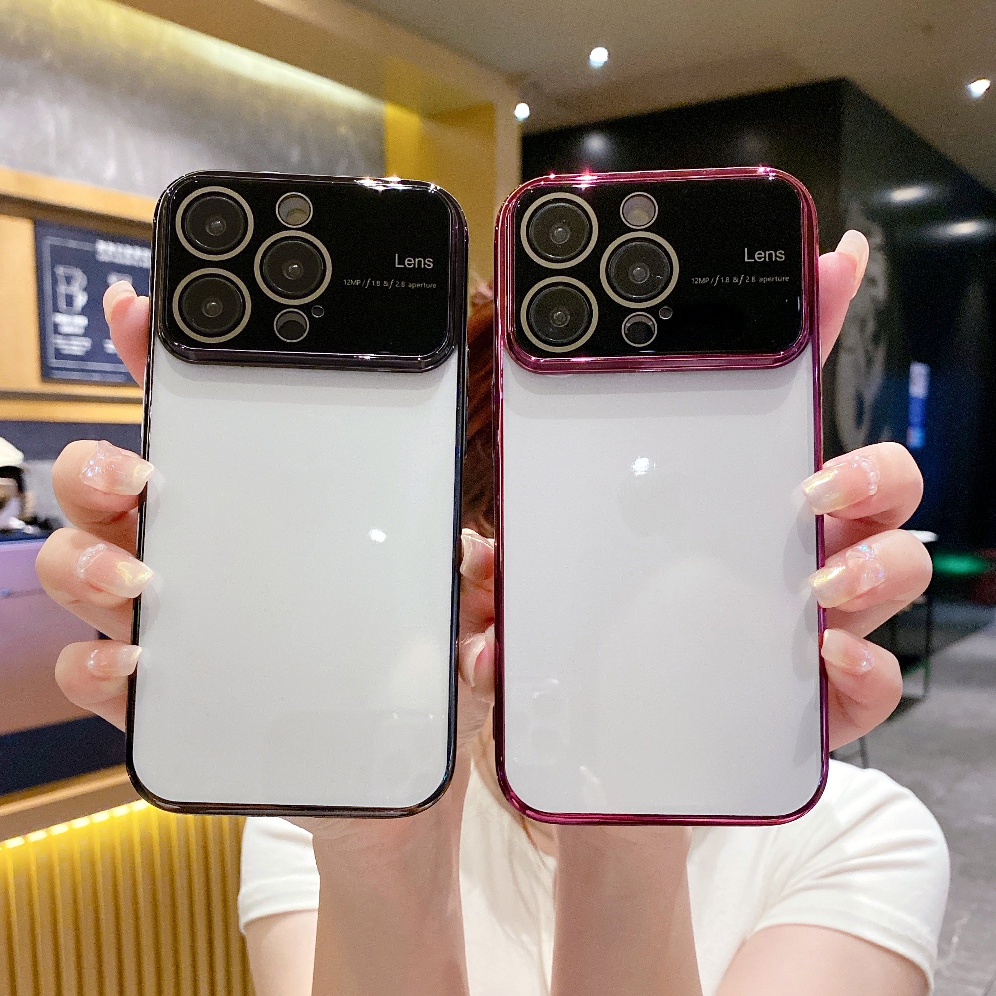 Transparent PC Ultra Shockproof Glass Camera Lens Electroplating Protection Phone Case for iPhone 14 13 12 Pro Max