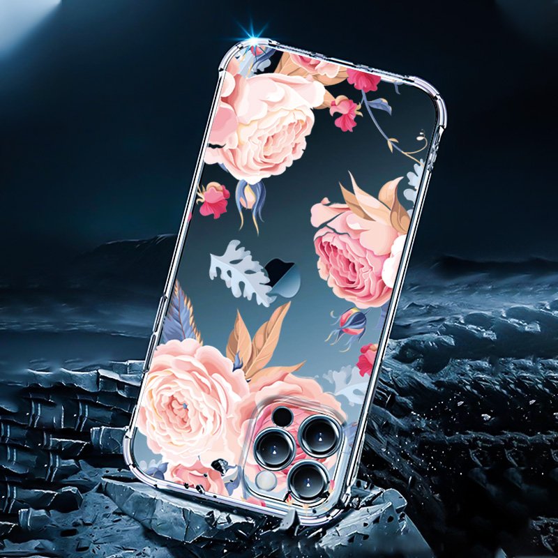 Airbags Shockproof Sunflower flower TPU Phone Case For iPhone 15 promax