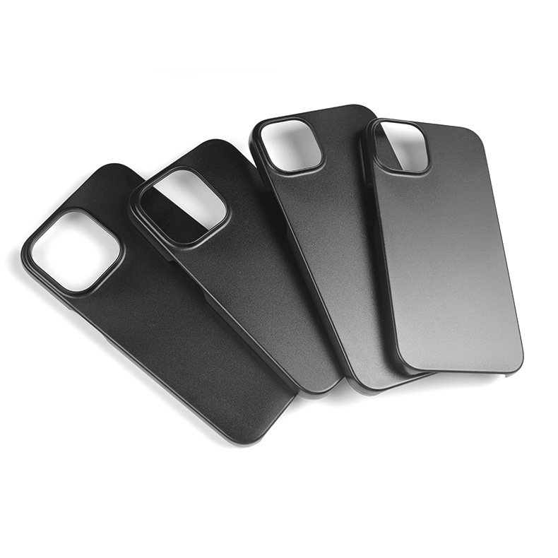 Custom Printing Plain Raw PC Phone Cover Covering Leather Matte Black Hard Plastic Blank Mobile Phone Case With Raised Camera