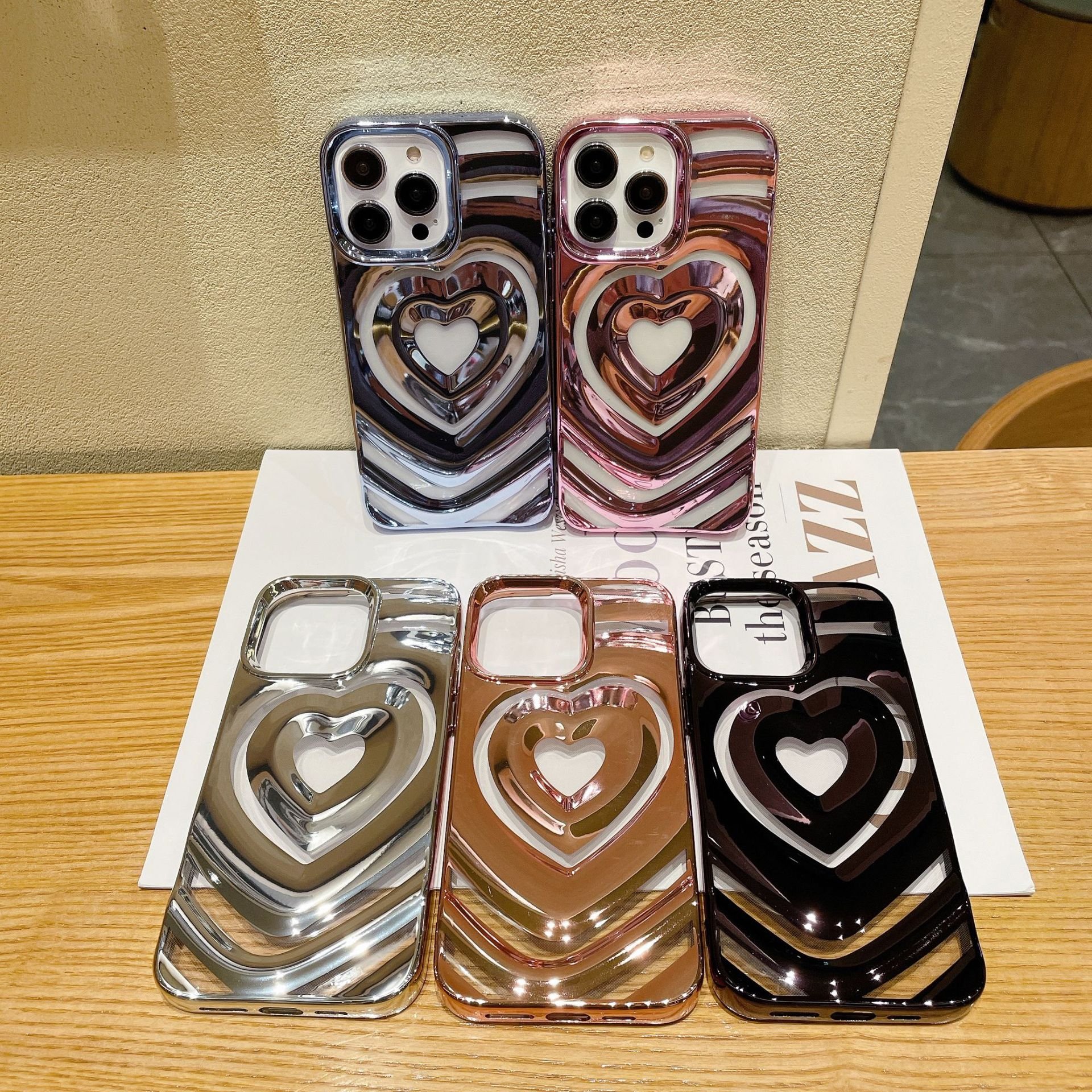 Heart Pattern Smartphone Mobile Cell Phone Cover Case for iphone 11 12 13 14 pro max 15 16 For Girls