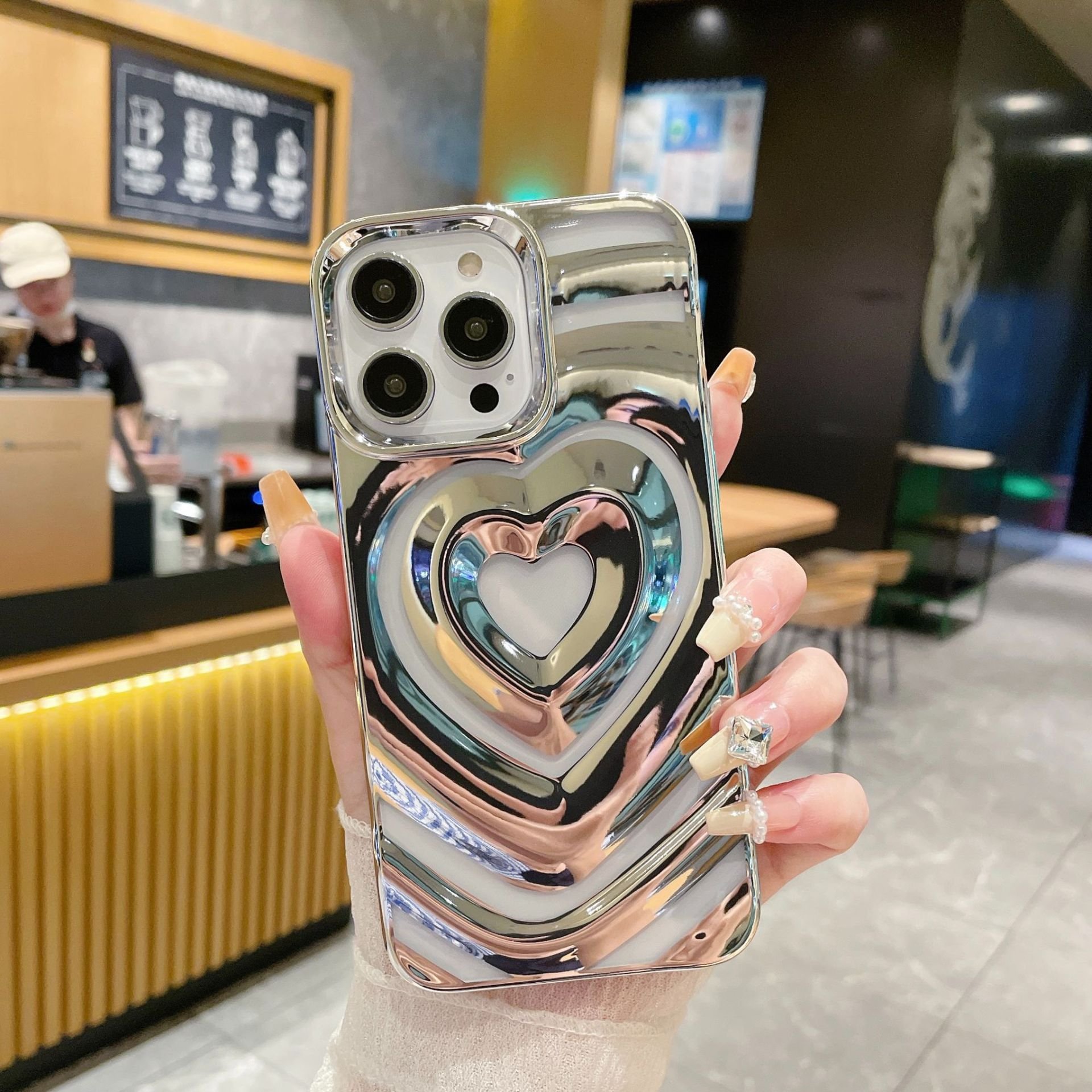 Heart Pattern Smartphone Mobile Cell Phone Cover Case for iphone 11 12 13 14 pro max 15 16 For Girls