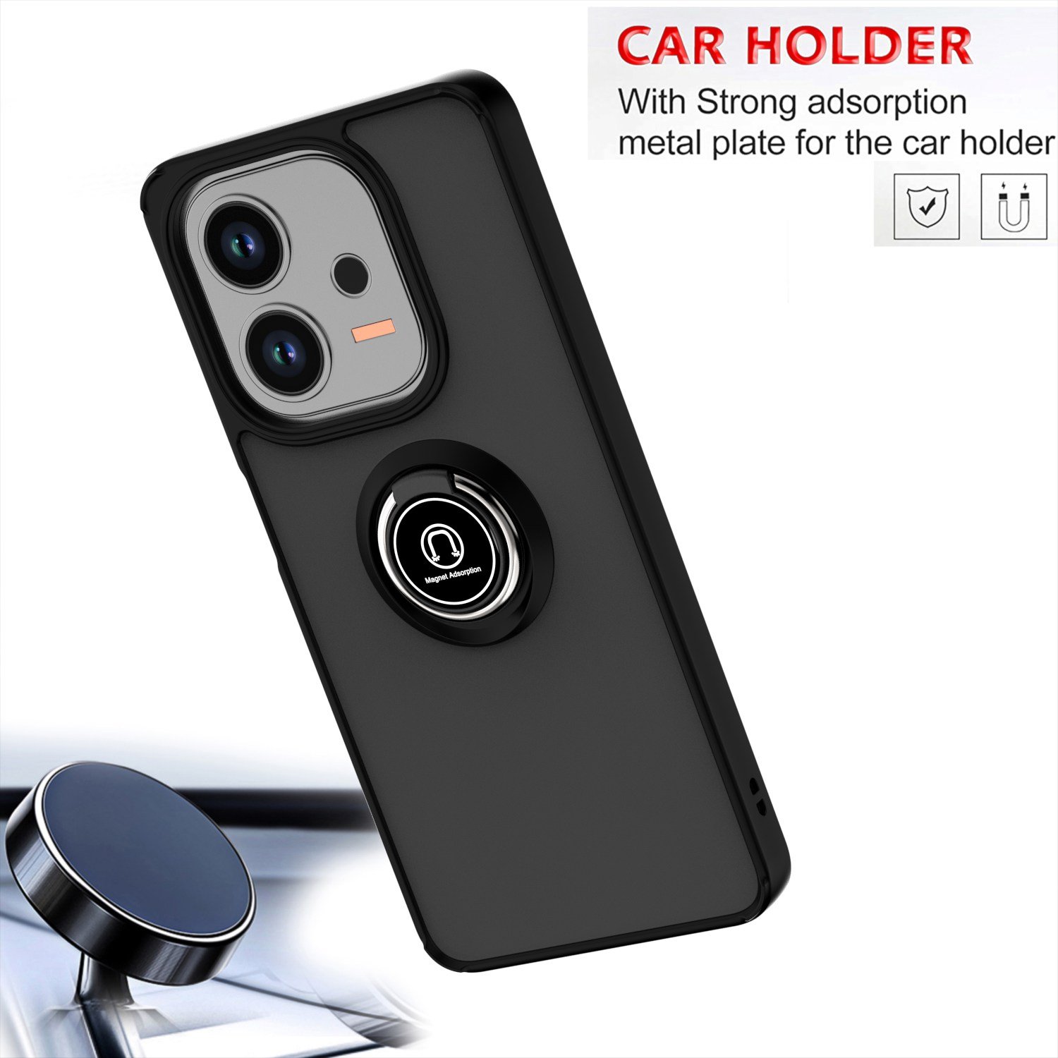 360 Rotation Matte Mobile Phone Cases For Motorola G35 G55 G85 G84 G54 G34 G24 G14 Full Body Shockproof Ring Kickstand Cover