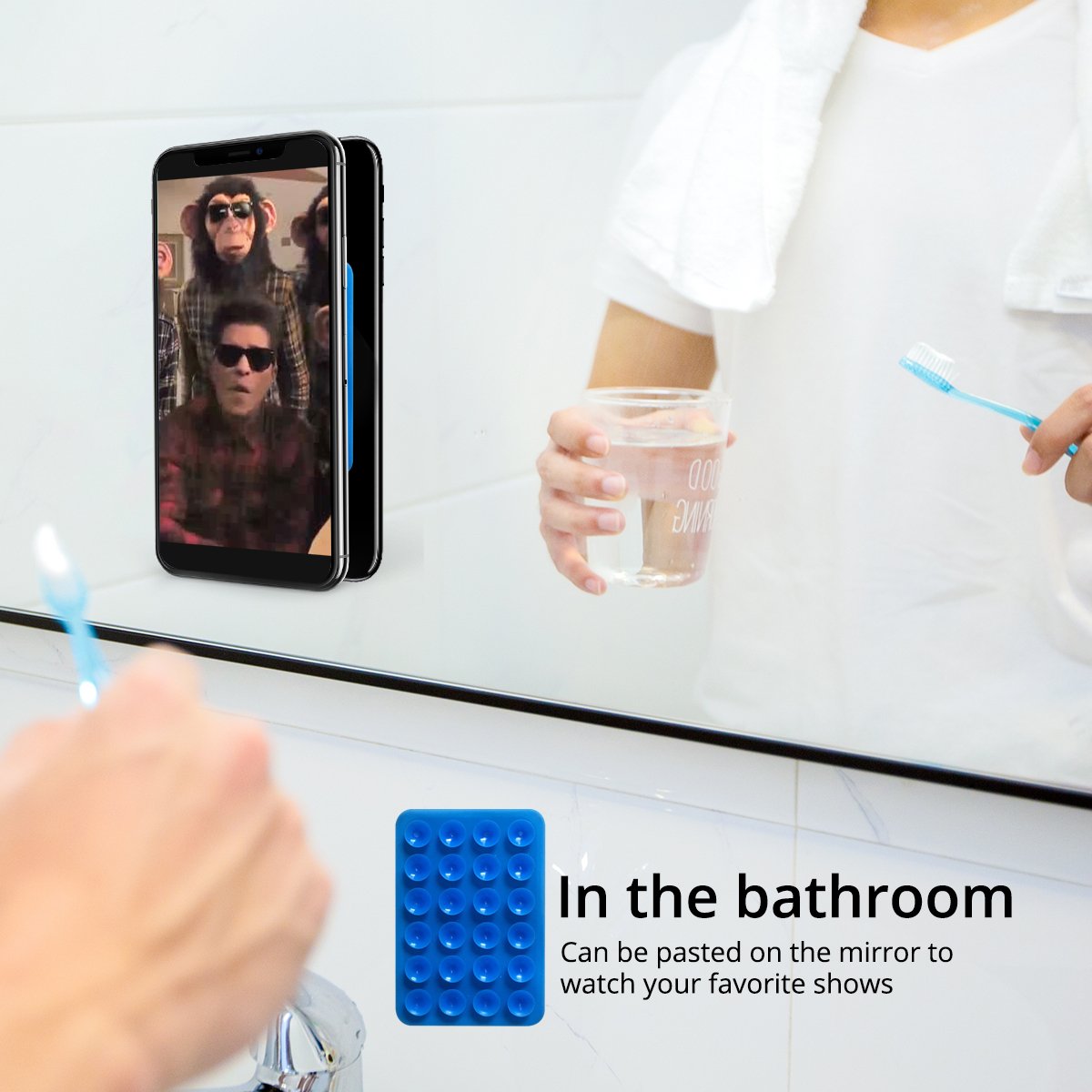 Mobile Phone Silicone Suction Phone Case Adhesive Mount Wall Stand Mat Square Single-Sided Case Anti-Slip