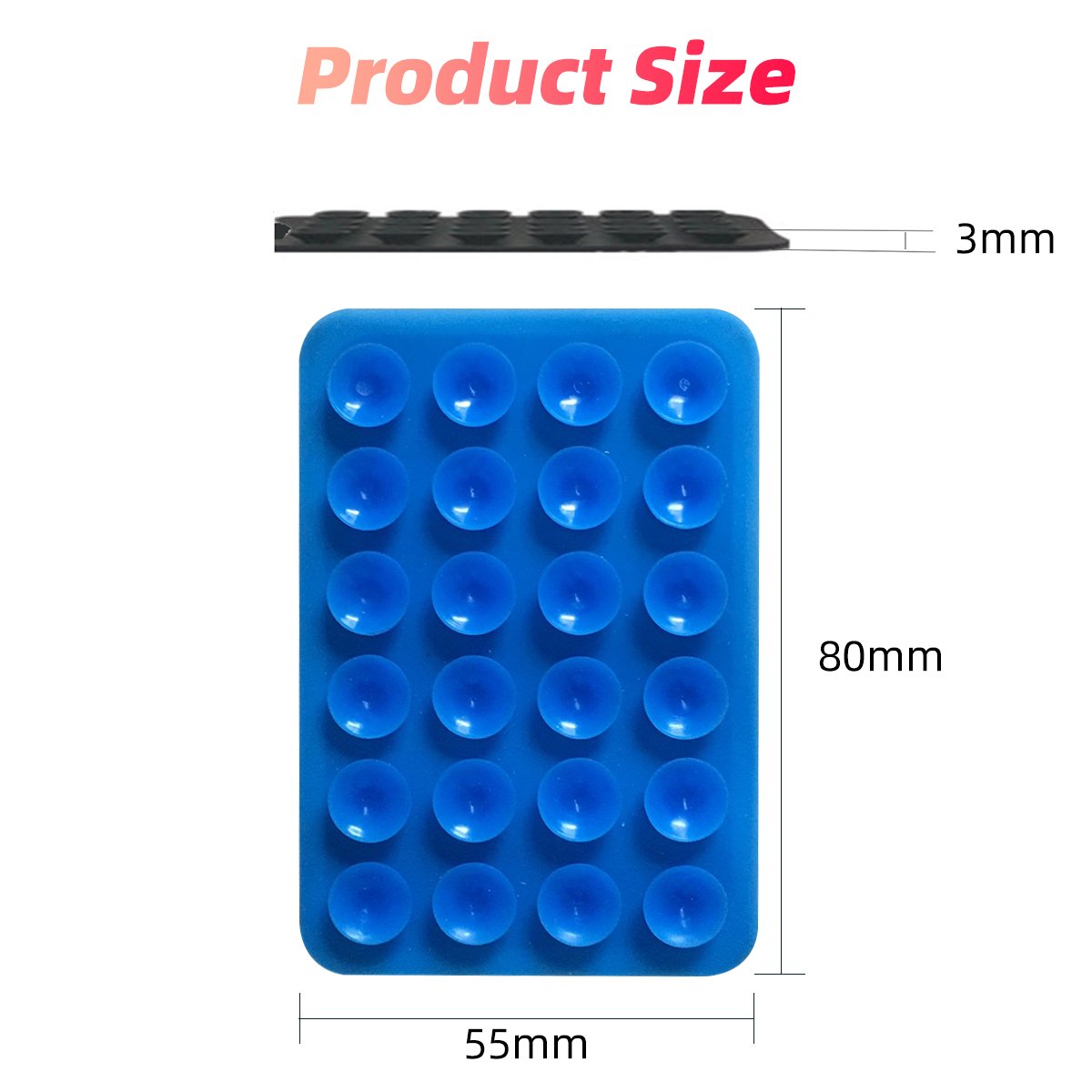 Mobile Phone Silicone Suction Phone Case Adhesive Mount Wall Stand Mat Square Single-Sided Case Anti-Slip