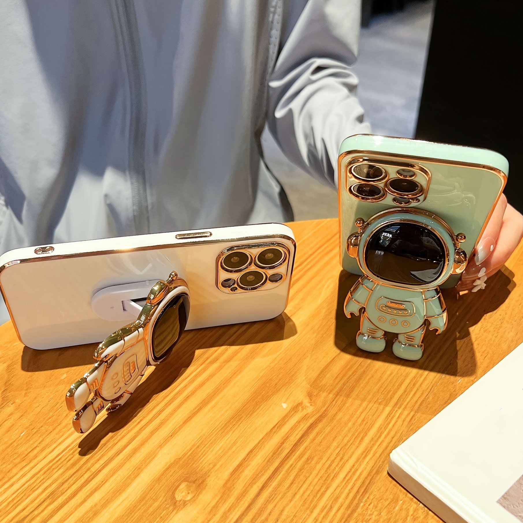 Astronaut-Inspired Foldable Phone Case for iPhone 11/12/13/14//15/Plus/Pro/Pro Max/7/8/XR/XS