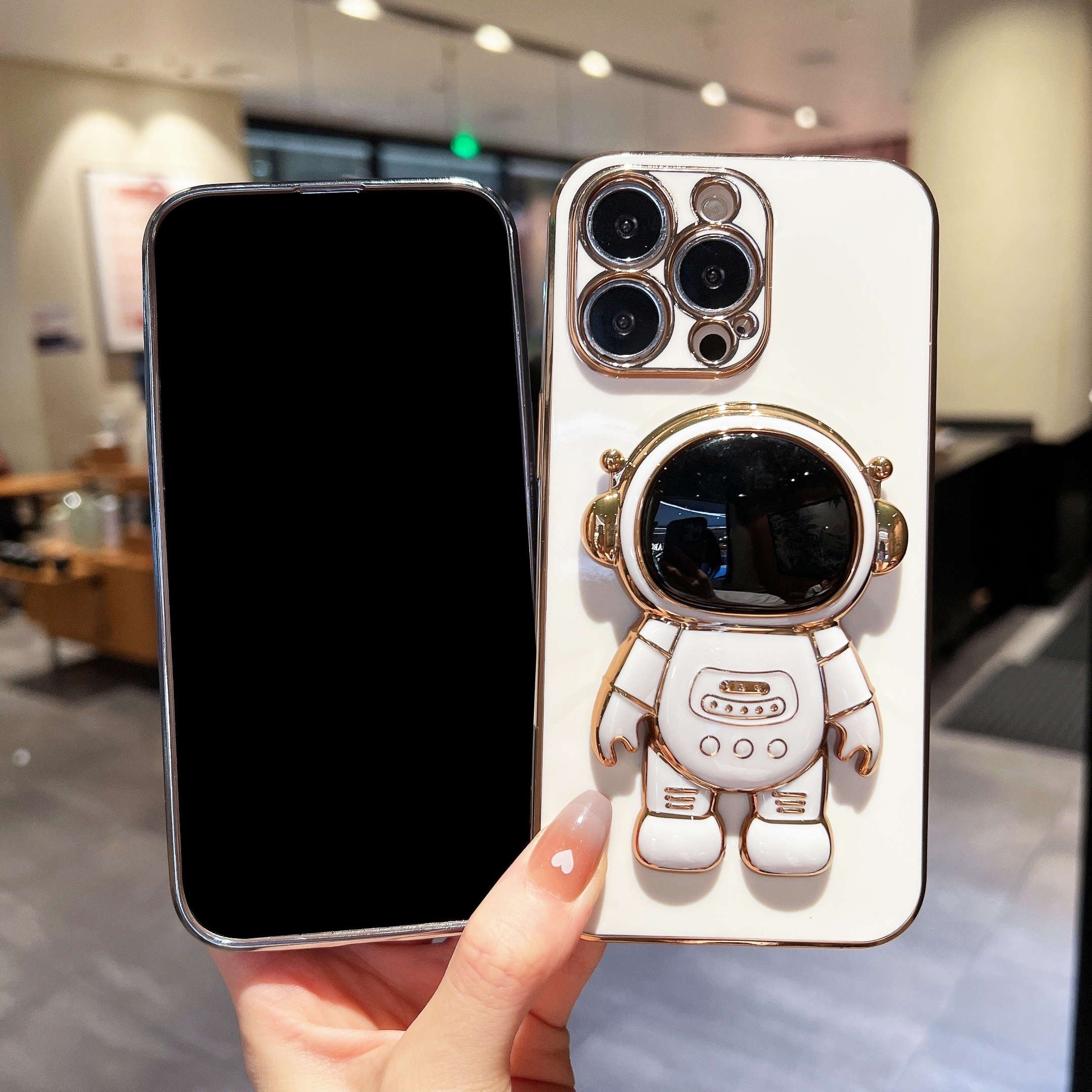 Astronaut-Inspired Foldable Phone Case for iPhone 11/12/13/14//15/Plus/Pro/Pro Max/7/8/XR/XS