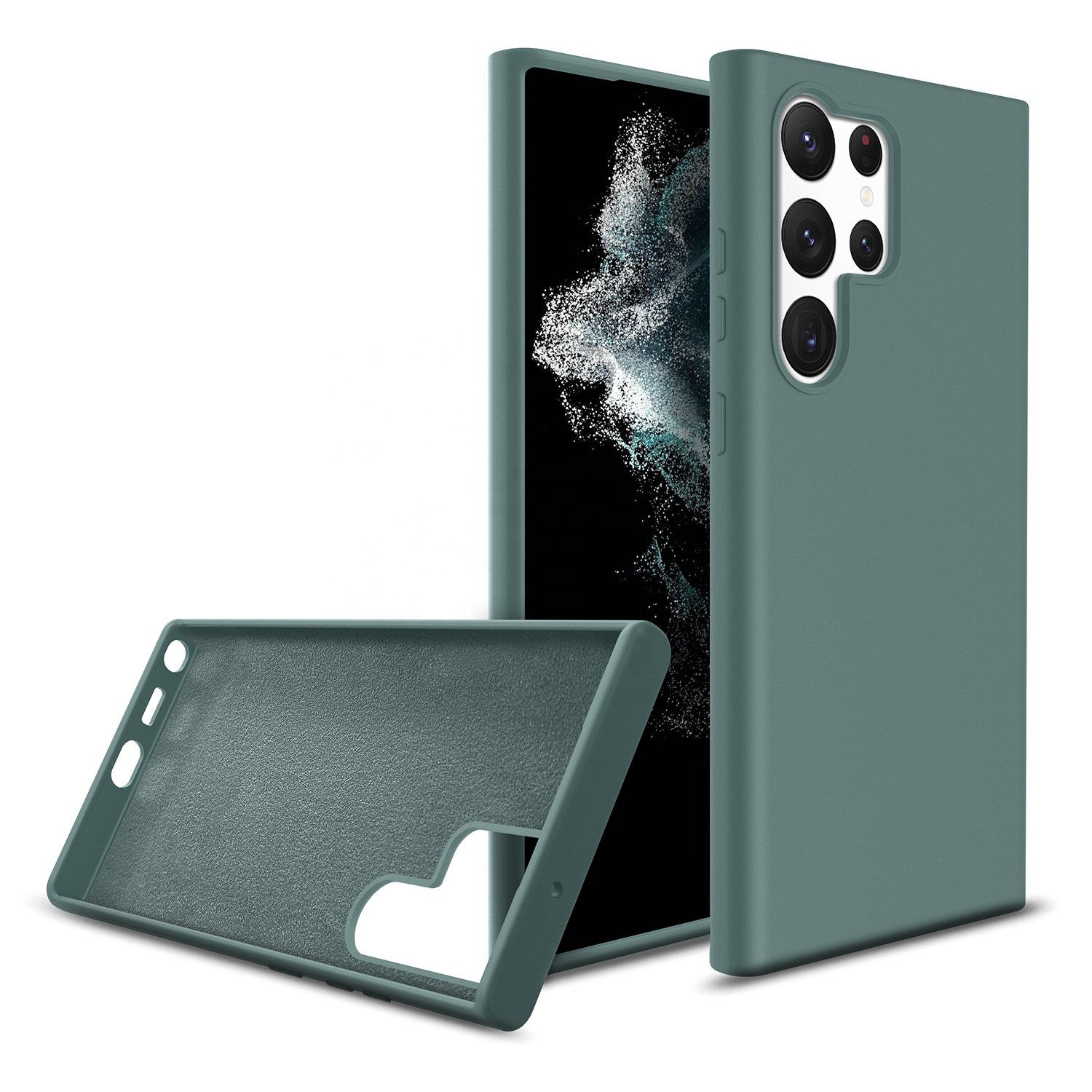 WOWCASE High Quality Microfibre Soft Touch Liquid Silicone Cover With Logo Mobile Phone Case For Samsung Galaxy S23plus S23Ultra