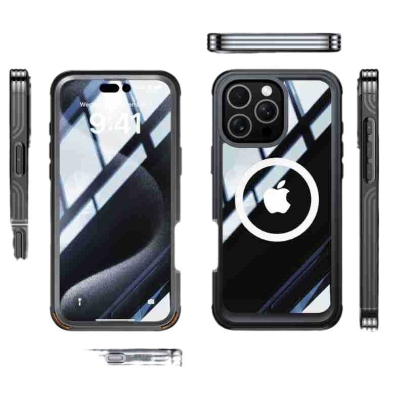 For iPhone 16 Plus Dust-proof Double slide Full Cover Protection Transparent Magnetic Mobile Phone Case for IPhone 16 pro max