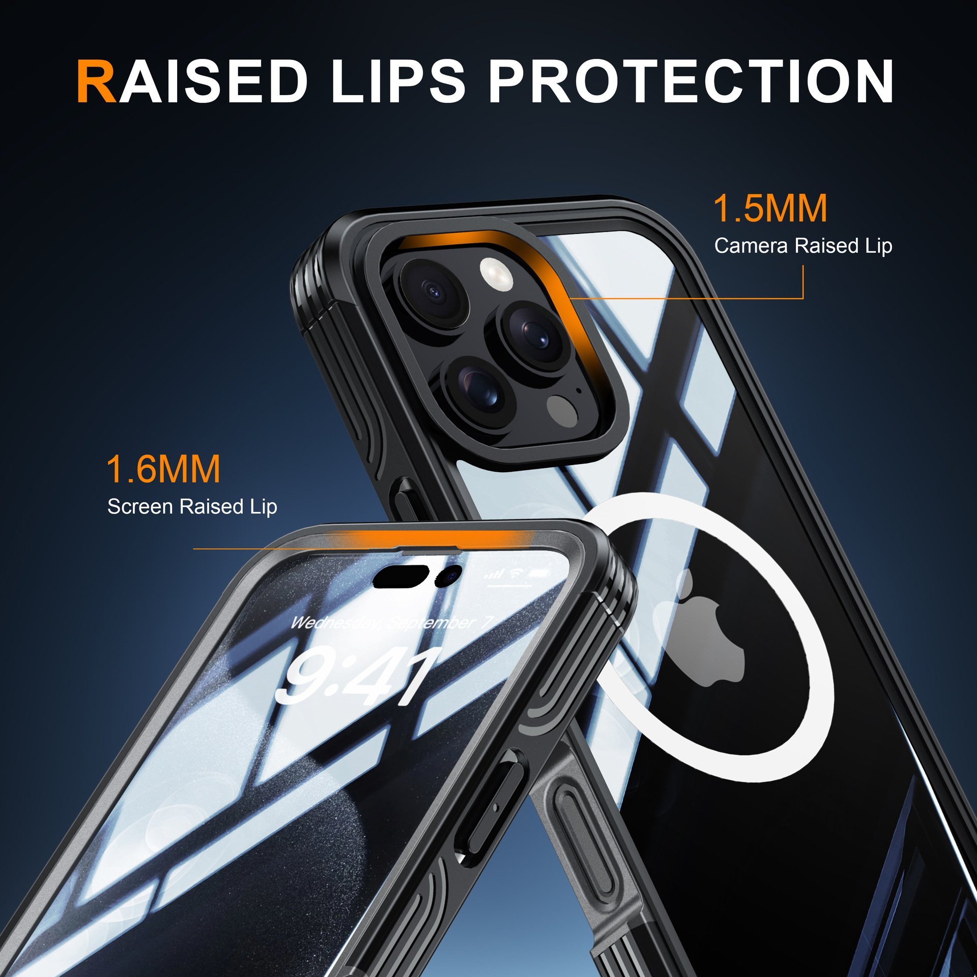 For iPhone 16 Plus Dust-proof Double slide Full Cover Protection Transparent Magnetic Mobile Phone Case for IPhone 16 pro max