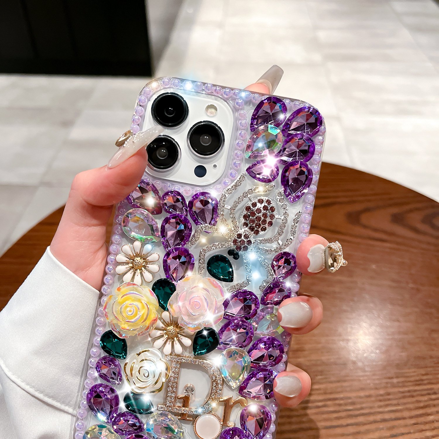 Luxury Designer Mobile Phone Case for iPhone 11 13 14 15 16 Pro Max Fashion Bling Diamond Accessories Girls Women Business Style