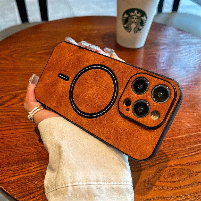 Magnetic wireless Phone Case For iPhone 15 Pro max 16 13 12 14 Plus mobile phone case 14 Pro Max leather back protective cover