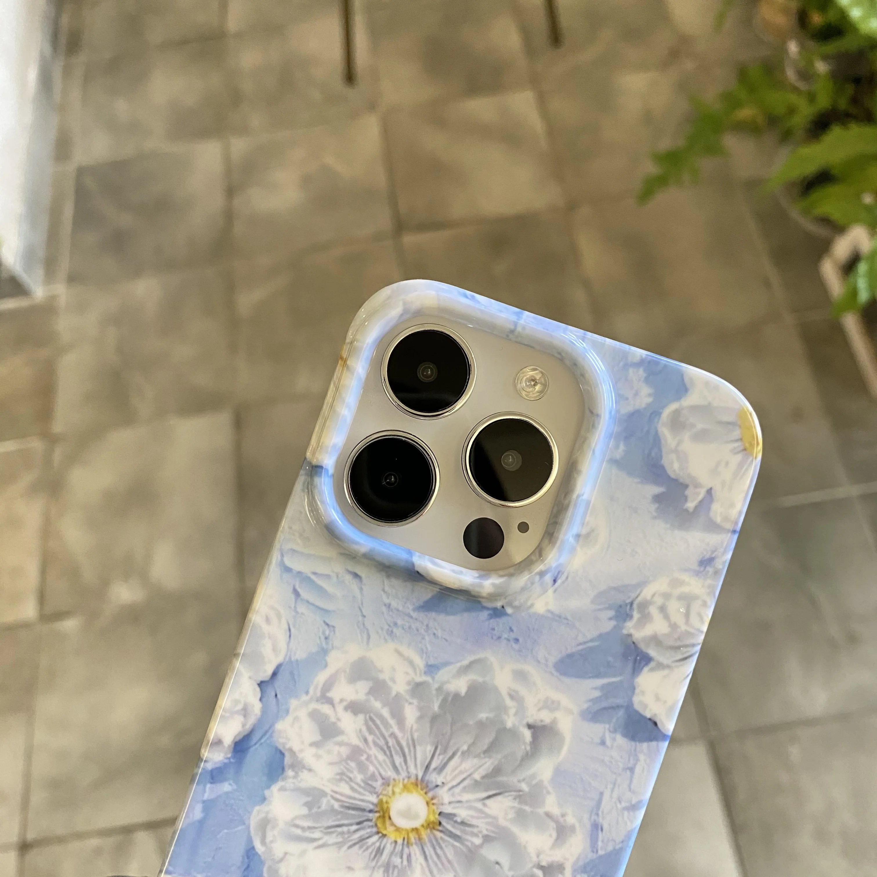 Blue Oil Painting Flowers New Hard Phone Case Protective Cover Shell For iPhone 15 14 13 12 11 Pro Max Mini Plus