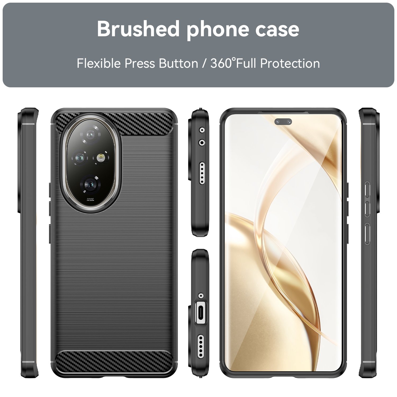 Carbon Fiber Brushed Case for Honor 200 Pro 200 Lite 100 90 80 Magic 6 Pro Magic 5 Lite Soft TPU Mobile Phone Case
