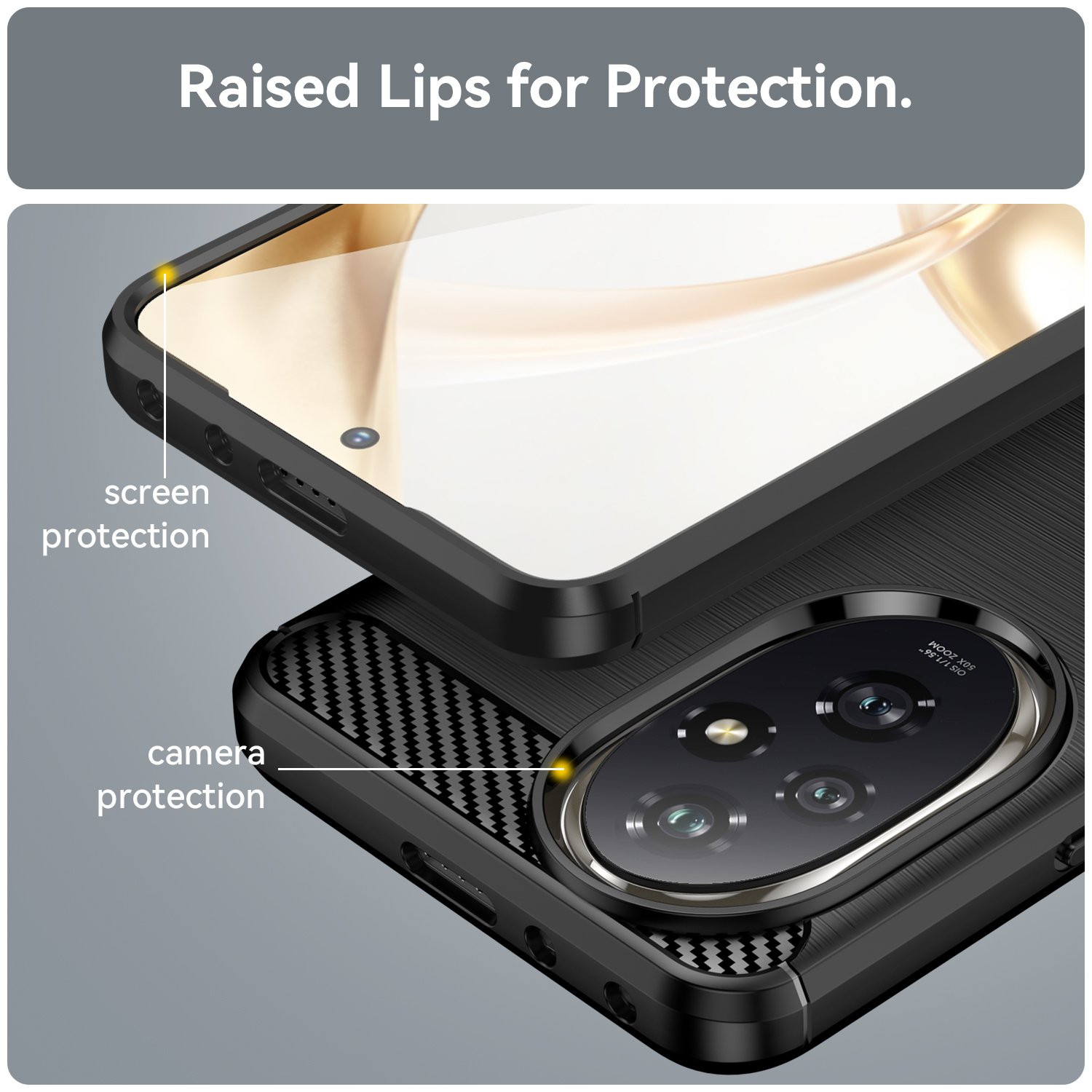 Carbon Fiber Brushed Case for Honor 200 Pro 200 Lite 100 90 80 Magic 6 Pro Magic 5 Lite Soft TPU Mobile Phone Case