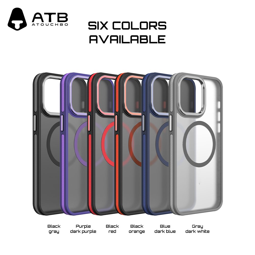 ATB Frosted Matte Magnetic Hard Phone Case For iPhone 16 15 14 Pro Max Phone Cover Customization