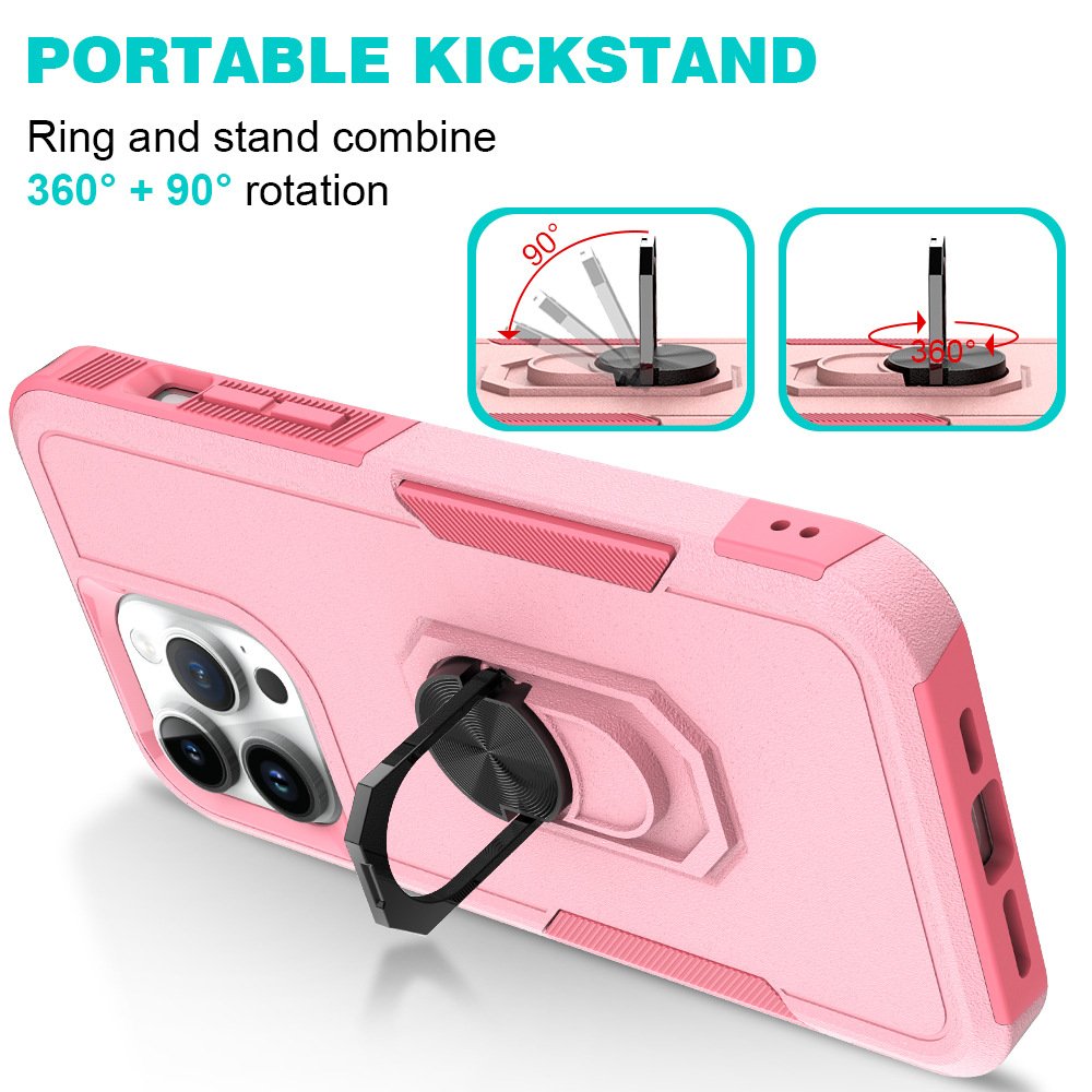 New Shockproof 2 in 1 Mobile Phone Case Cover with Ring Holder Stand Case For iPhone 15 14 Plus Pro Max 13 12 11