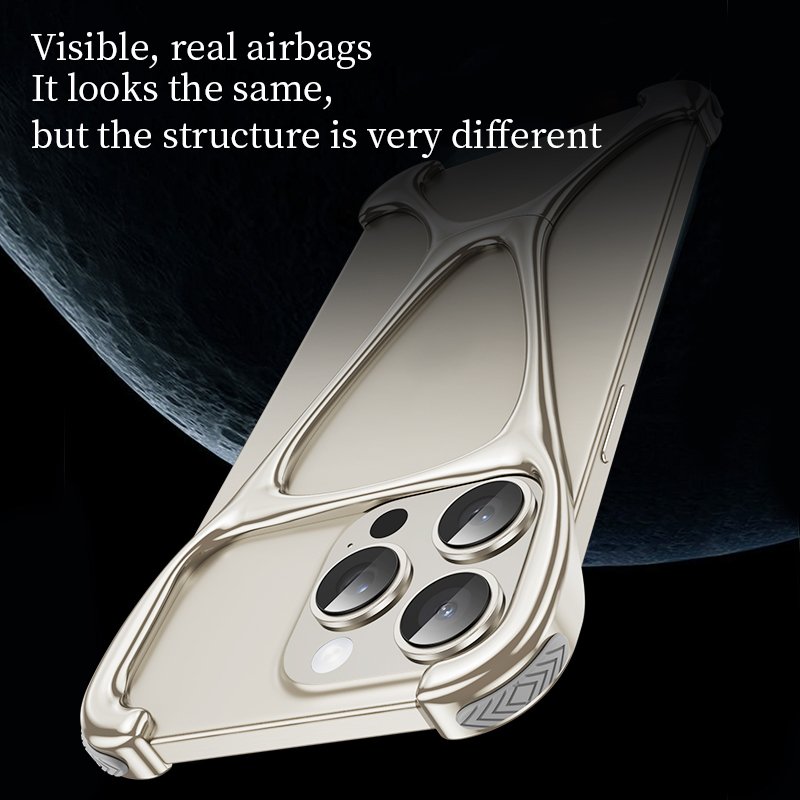 Aluminum Alloy Assembled Frameless Phone Case For iPhone 13 14 15 16 Pro Max Shockproof Bumper Bare Metal Phone Case