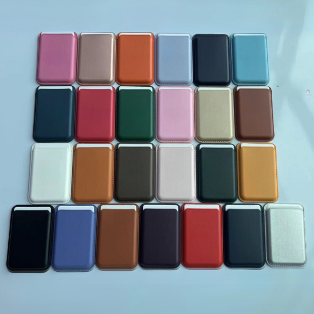 Customised Best Quality Brand Logo Mag Case Genuine Leather Safes Magnetic Wallet For Iphone 14 13 12 Pro Max