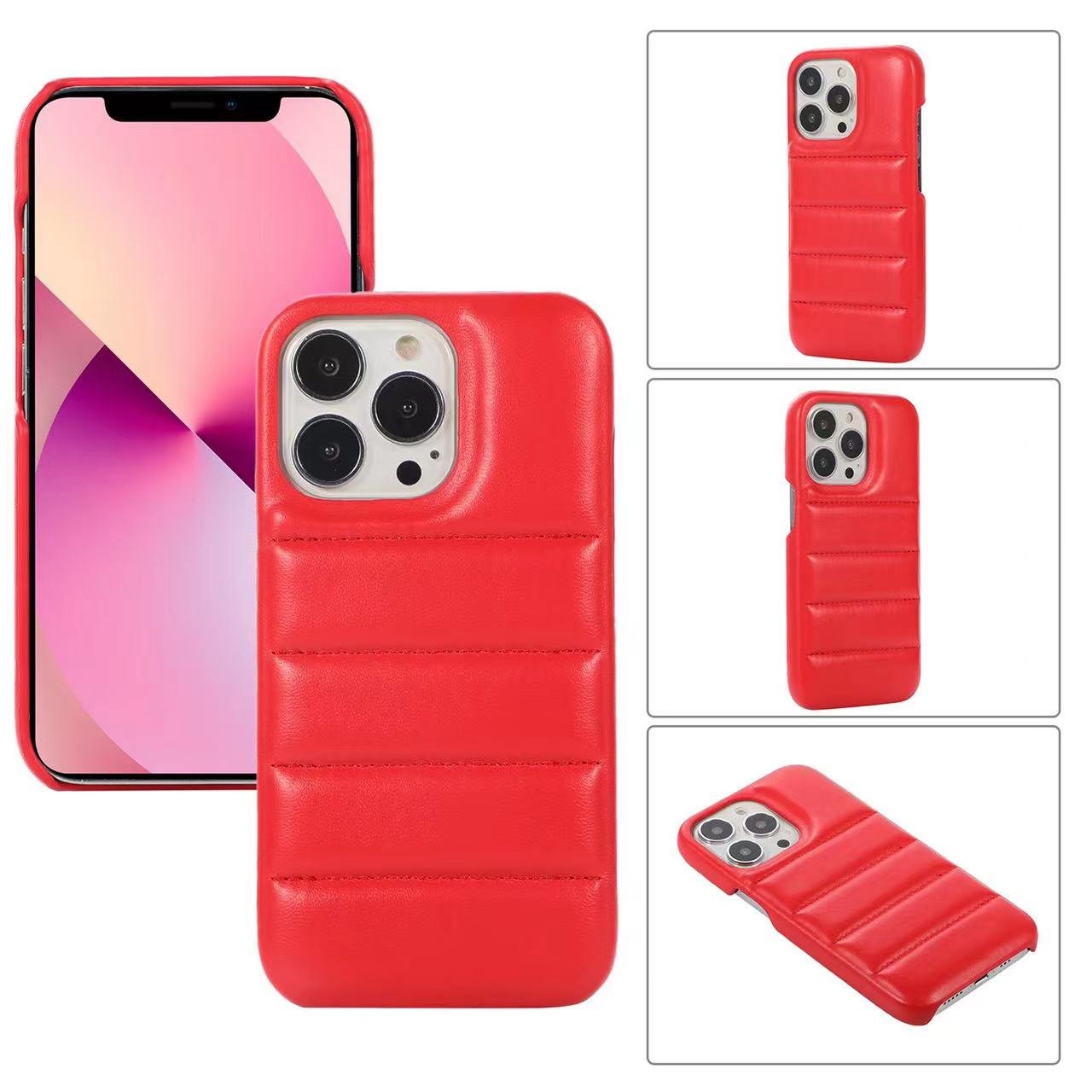 Factory Price Puffer Down Jacket Mobile Phone Case Filled With Shockproof Sponge For phone 16 15 Pro Max
