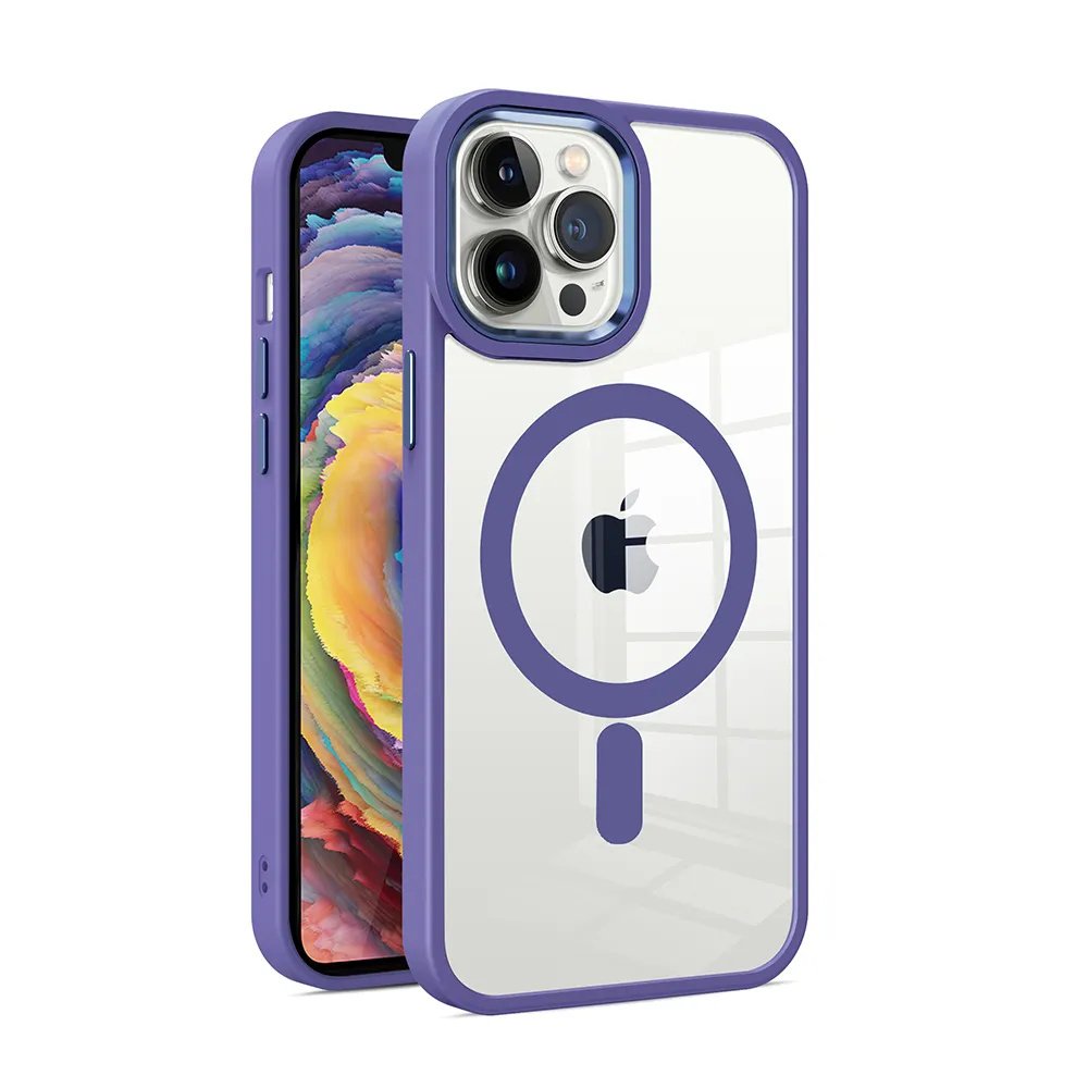 Leyi wholesale phone accessories acrylic anti-fall phone cases wireless charger mobile phone cover for iphone13 16 pro max plus