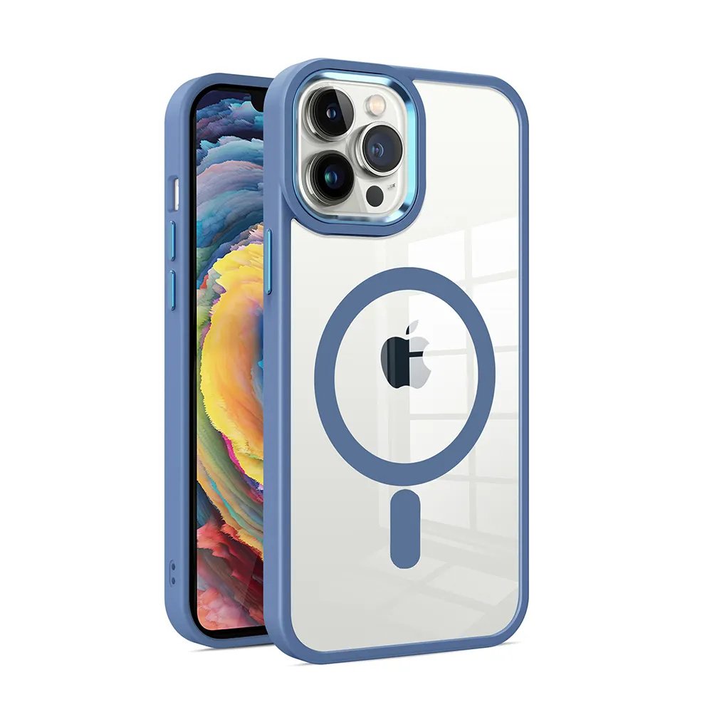 Leyi wholesale phone accessories acrylic anti-fall phone cases wireless charger mobile phone cover for iphone13 16 pro max plus