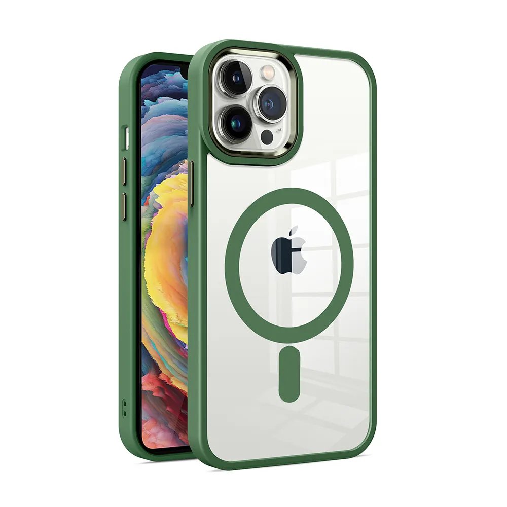 Leyi wholesale phone accessories acrylic anti-fall phone cases wireless charger mobile phone cover for iphone13 16 pro max plus