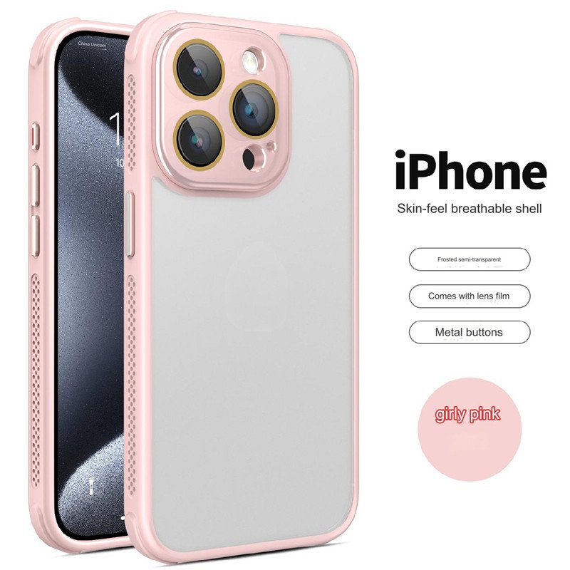New Heat Dissipation Phone Case For iPhone 16 Pro Max With Camera Lens Protection Frosted Translucent Matte Back Phone Cover