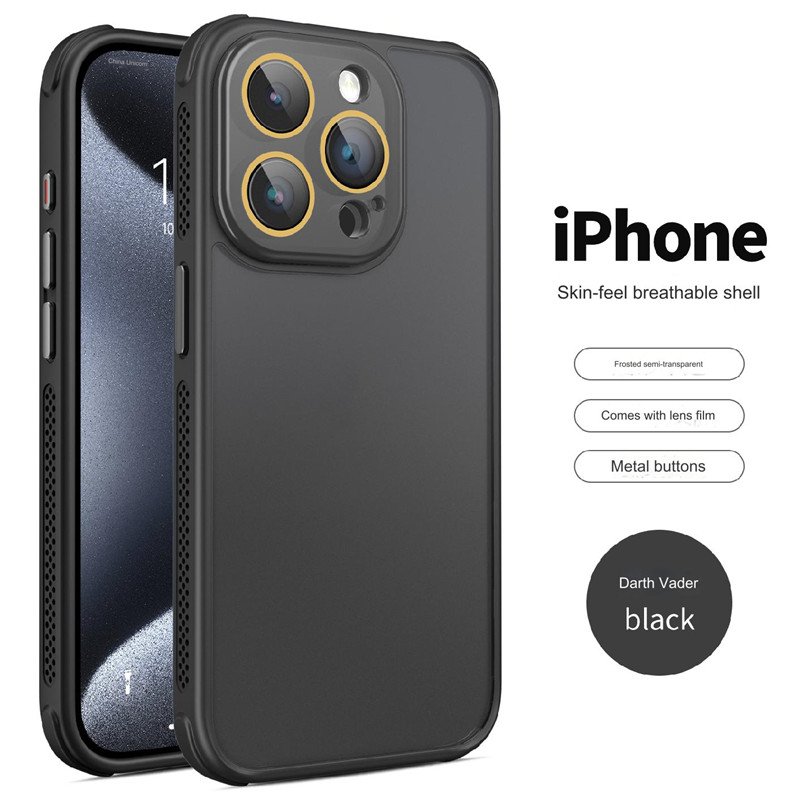 New Heat Dissipation Phone Case For iPhone 16 Pro Max With Camera Lens Protection Frosted Translucent Matte Back Phone Cover