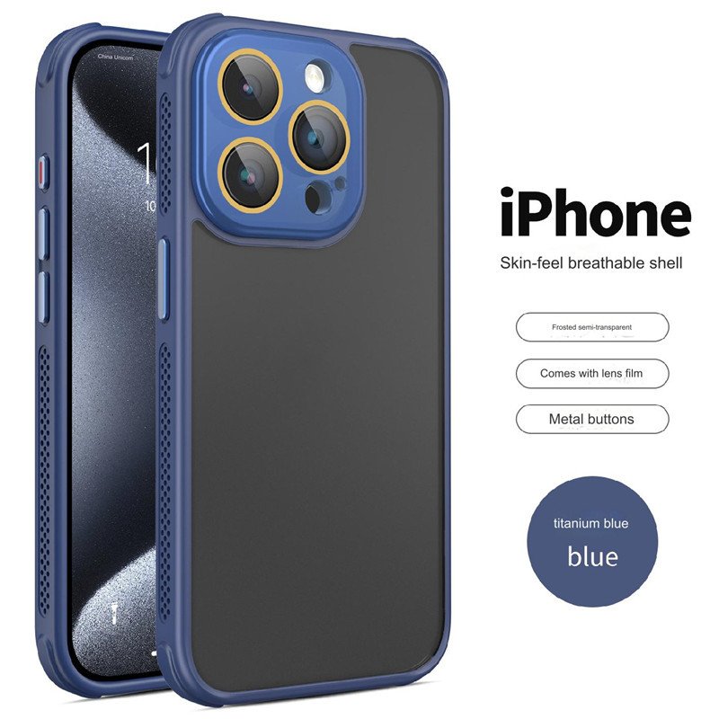New Heat Dissipation Phone Case For iPhone 16 Pro Max With Camera Lens Protection Frosted Translucent Matte Back Phone Cover
