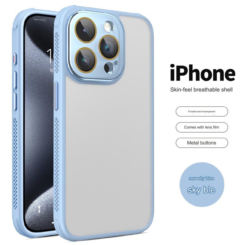 New Heat Dissipation Phone Case For iPhone 16 Pro Max With Camera Lens Protection Frosted Translucent Matte Back Phone Cover