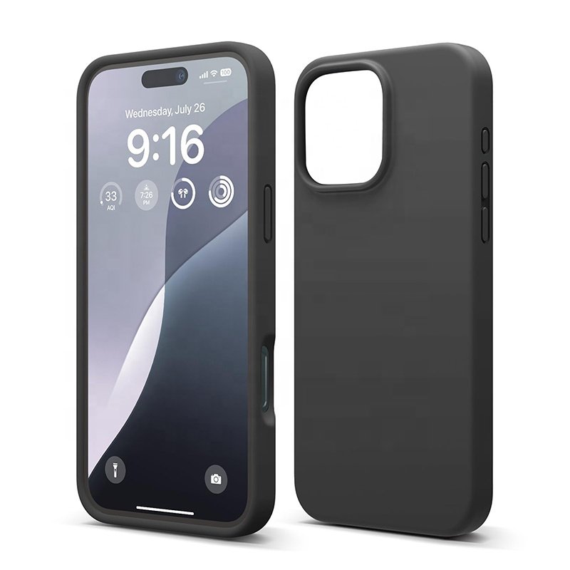 Simple High-Grade Pink White for Apple 16 iPhone Case Liquid Silicone Anti-Fall iPhone 16 Pro Max