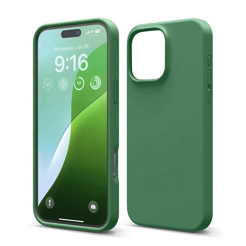 Simple High-Grade Pink White for Apple 16 iPhone Case Liquid Silicone Anti-Fall iPhone 16 Pro Max