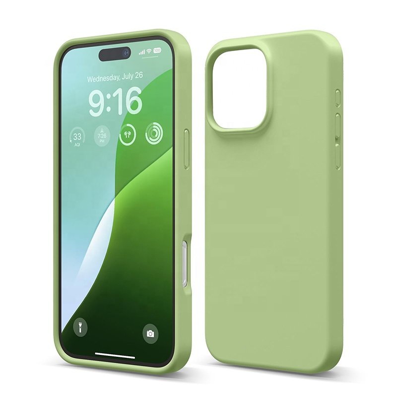 Simple High-Grade Pink White for Apple 16 iPhone Case Liquid Silicone Anti-Fall iPhone 16 Pro Max