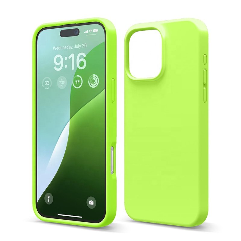 Simple High-Grade Pink White for Apple 16 iPhone Case Liquid Silicone Anti-Fall iPhone 16 Pro Max