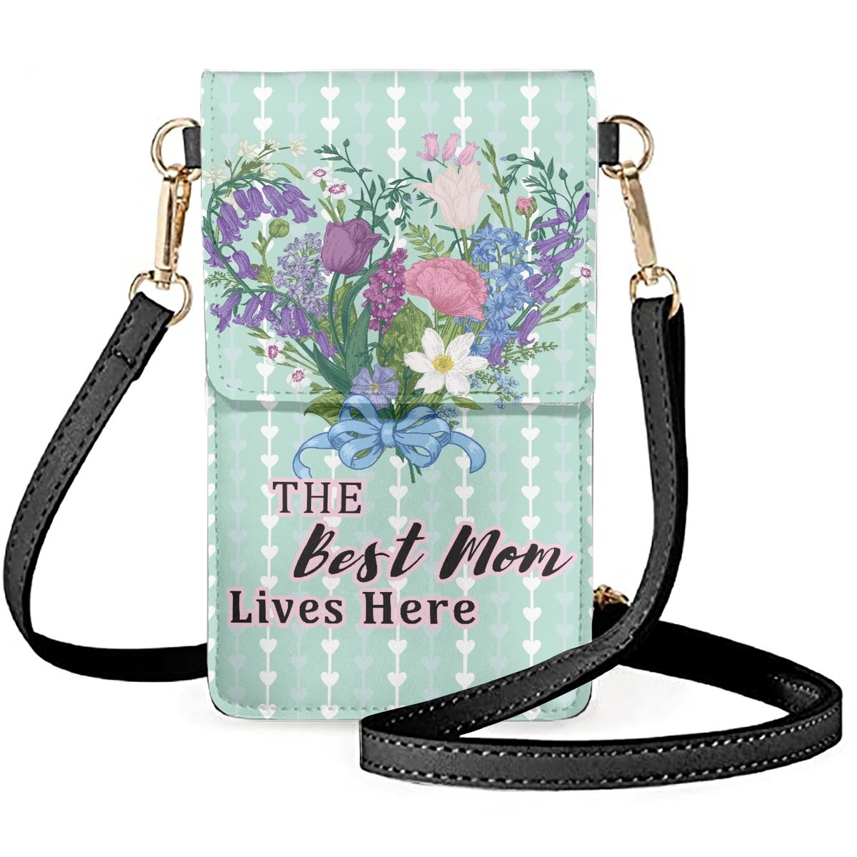 Crossbody PU Leather Custom Protect Mobile Phone Bag Cases With Button Women Print On Demand Business Waterproof Gift For Mother