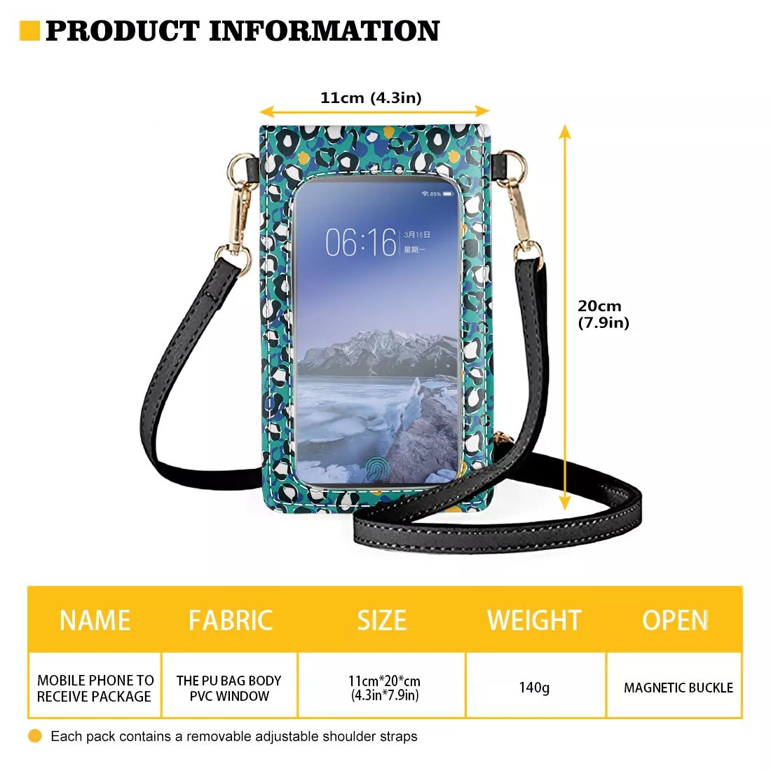Crossbody PU Leather Custom Protect Mobile Phone Bag Cases With Button Women Print On Demand Business Waterproof Gift For Mother
