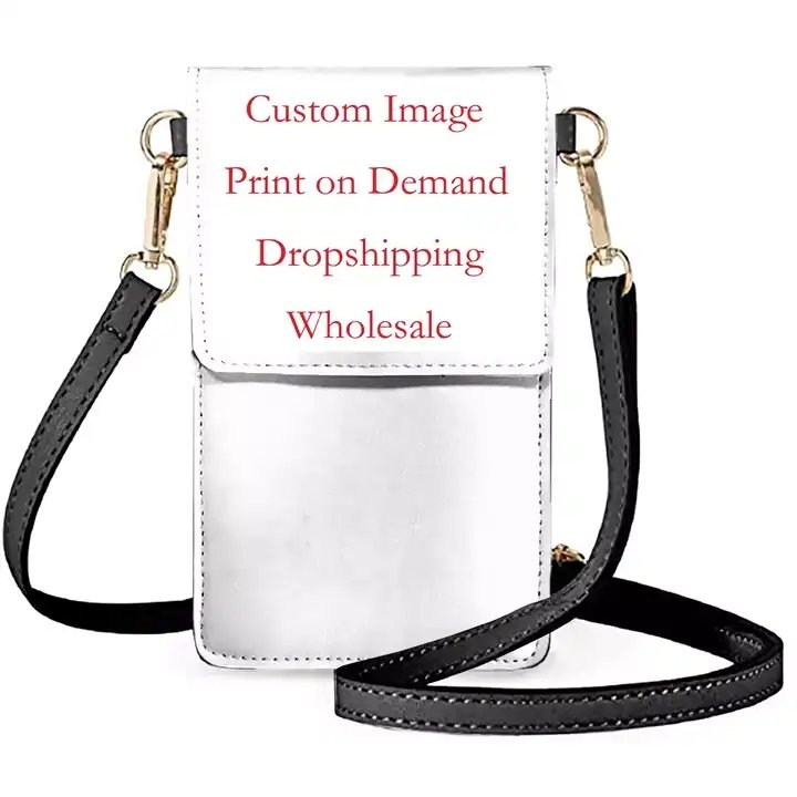 Crossbody PU Leather Custom Protect Mobile Phone Bag Cases With Button Women Print On Demand Business Waterproof Gift For Mother