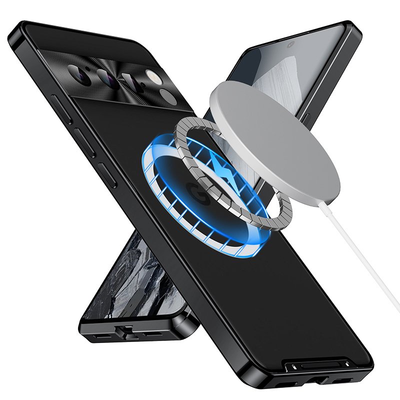 Magnetic Double Tempered Metal PC Mobile Phone Case for Google Pixel 7 8 Pro 7A 8A