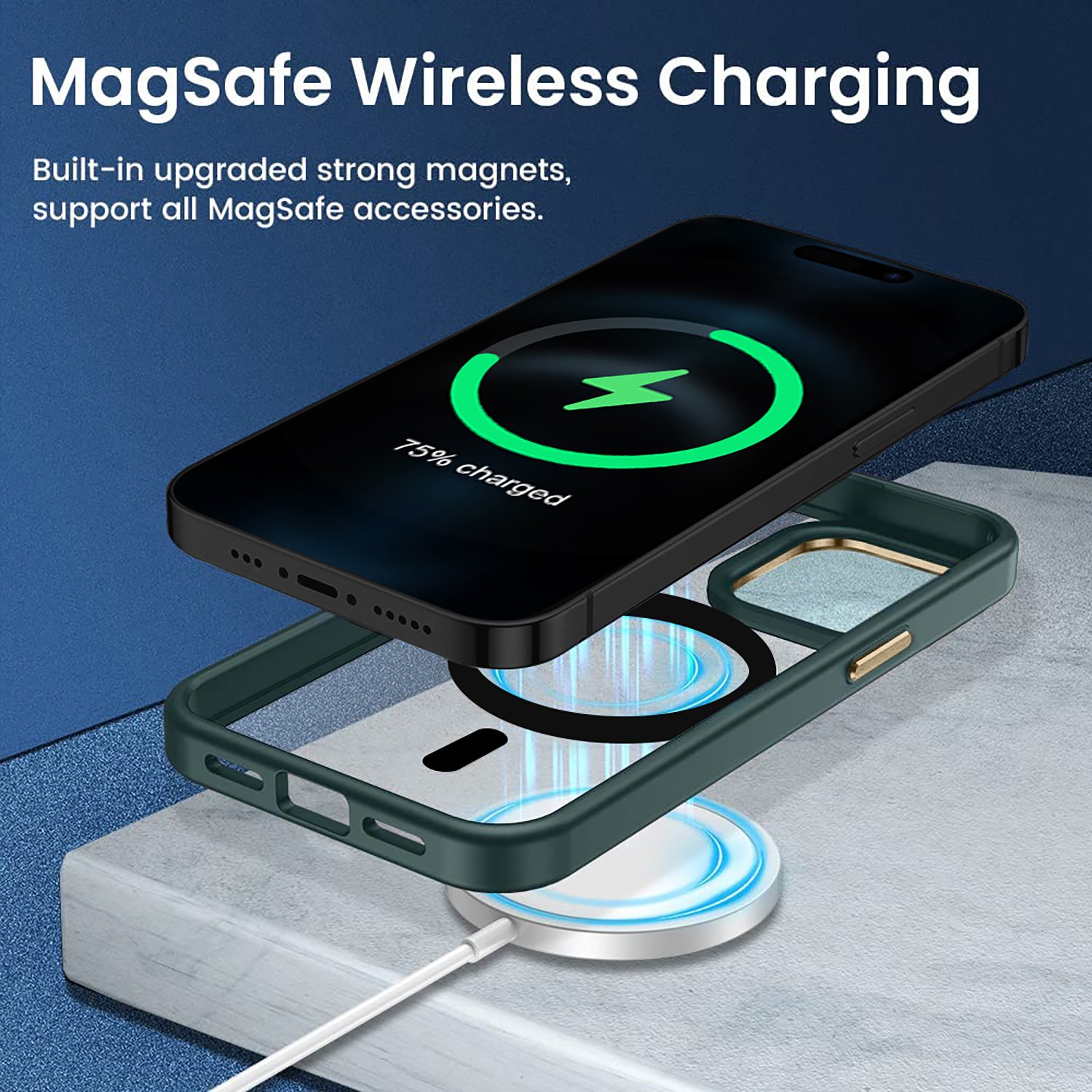 Hot sell Clear TPU Magnetic Metal Ring Luxury Phone Case For iPhone 16 Pro Max Shockproof Magnet Mobile Phone case For iPhone 15