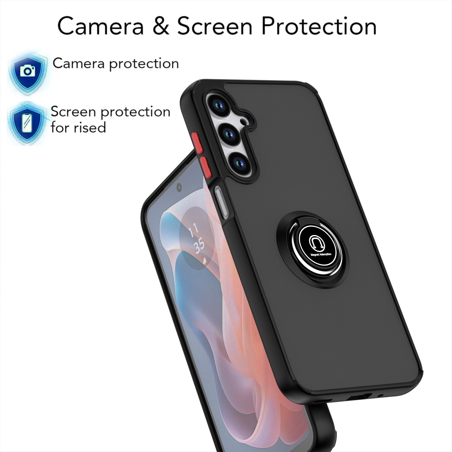 Magnetic Ring Mobile Phone Cases for Samsung Galaxy A16 A06 A55 A35 A25 A15 A05 A05S Shockproof Ring Stand Hard Case