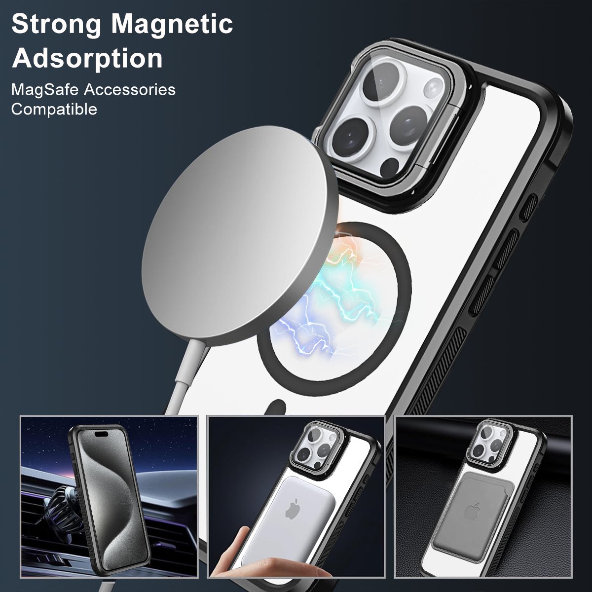 Magnetic Wireless Charging Case for Samsung Galaxy S24 Ultra S23 Ultra holder Shockproof full Cover Phone case for Samsung S24