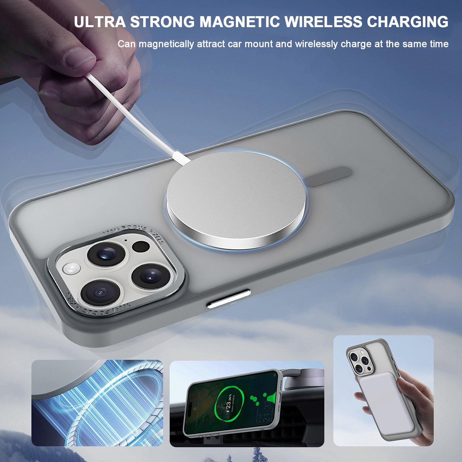 for iPhone 16 15 pro max wholesale frosted matte tpu pc translucent magnetic wireless charging full protection mobile phone case