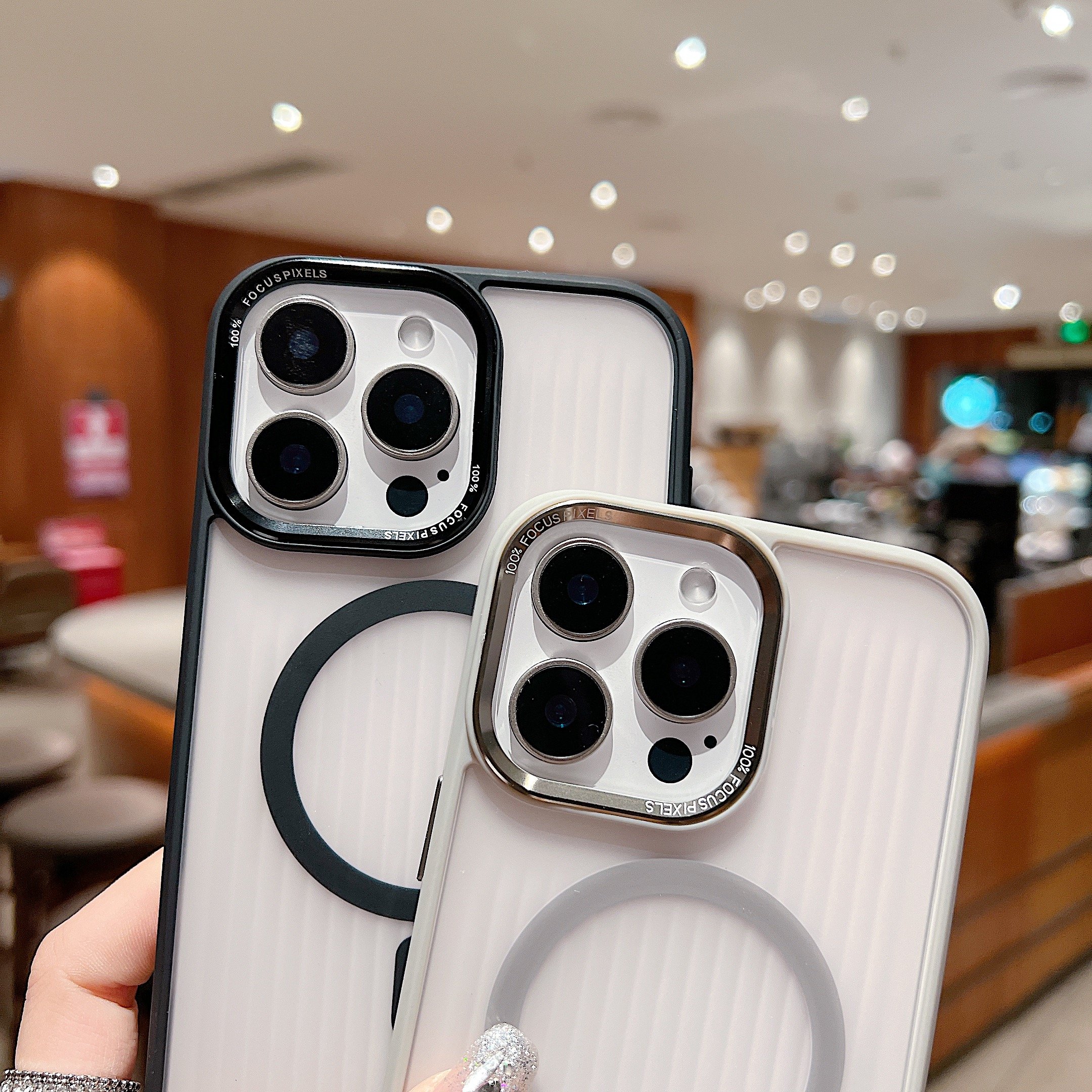 Luxury Corrugated Pattern Bumper mobile phone cases for iPhone 16 case magnetic matte phone case For iPhone 15 14 13 12 pro