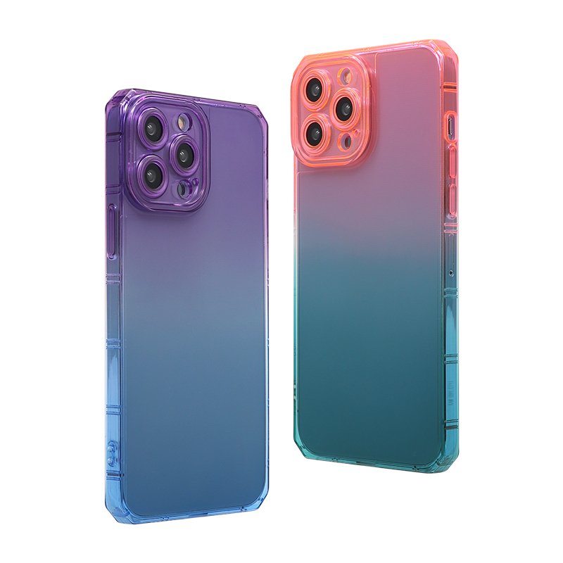 custom luxury fashion four corner shockproof crystal clear soft tpu gradient color phone case for iphone 16 15 for samsung