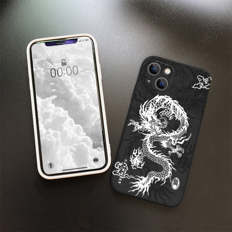 Chinese Dragon Phone Case for iPhone 15 14 13 Pro 12 11 Pro Xs X XR Max 8 7 SE Silicone Cases Soft Back Cover