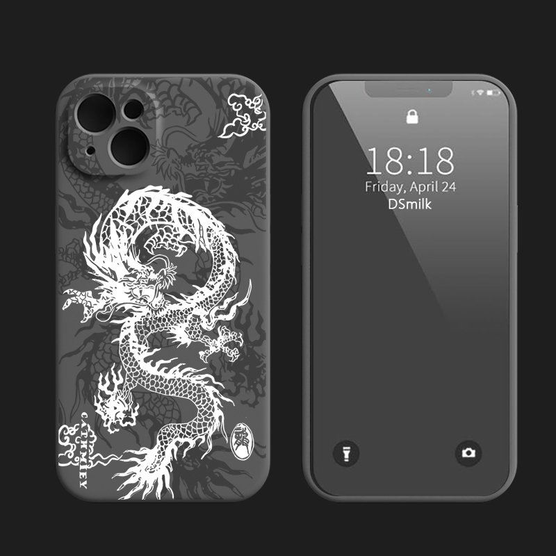 Chinese Dragon Phone Case for iPhone 15 14 13 Pro 12 11 Pro Xs X XR Max 8 7 SE Silicone Cases Soft Back Cover