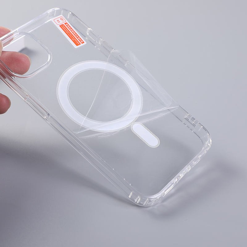 Magnetic Clear Case for iPhone 16 Pro Max with Packaging Box Transparent Acrylic Shockproof Mobile Cover